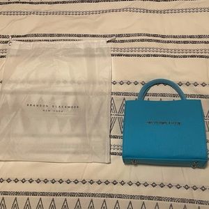 NEVER WORN Brandon Blackwood Aqua Blue Canvas Bag